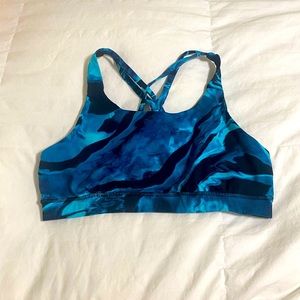 Lululemon blue marble energy sports bra
